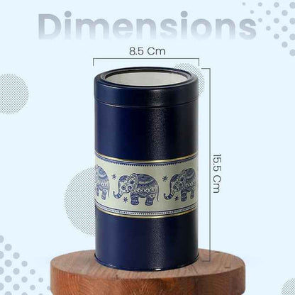 Mandala Blue Elephant 850ml Food Grade Metal Jars Set of 2 M  Size