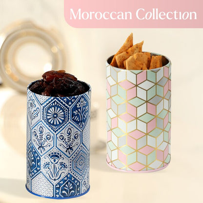Moroccan Blue Pastel Airtight Lid Jars